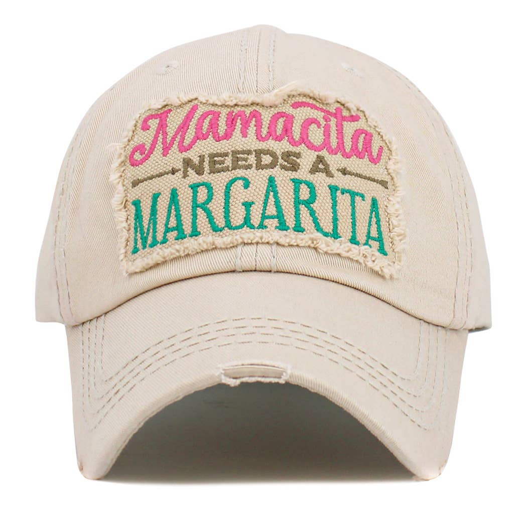 SOPHIA WHOLESALE - Vente Casquette de baseball – femme - Casquette de bal vintage lavée Mamacita Needs a Margarita3