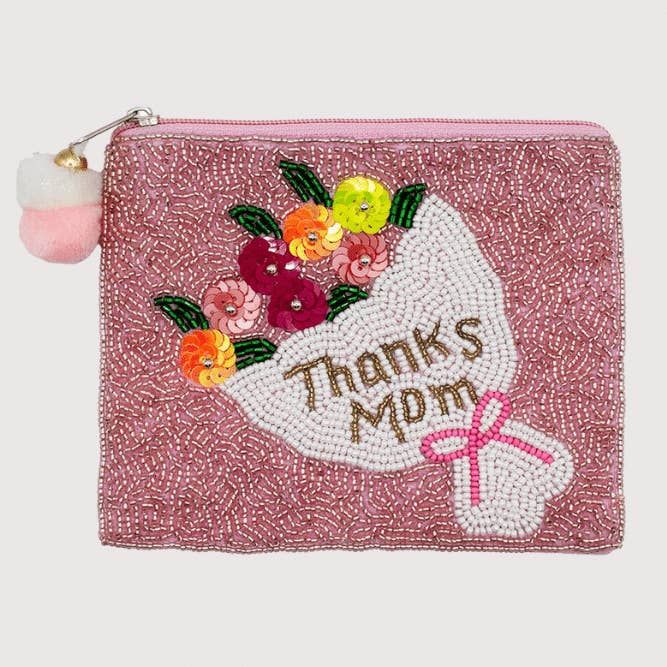 Pizzazz, Inc. – wholesale Coin purse – Women’s – THANKS MOM BEADED COIN POUCH0