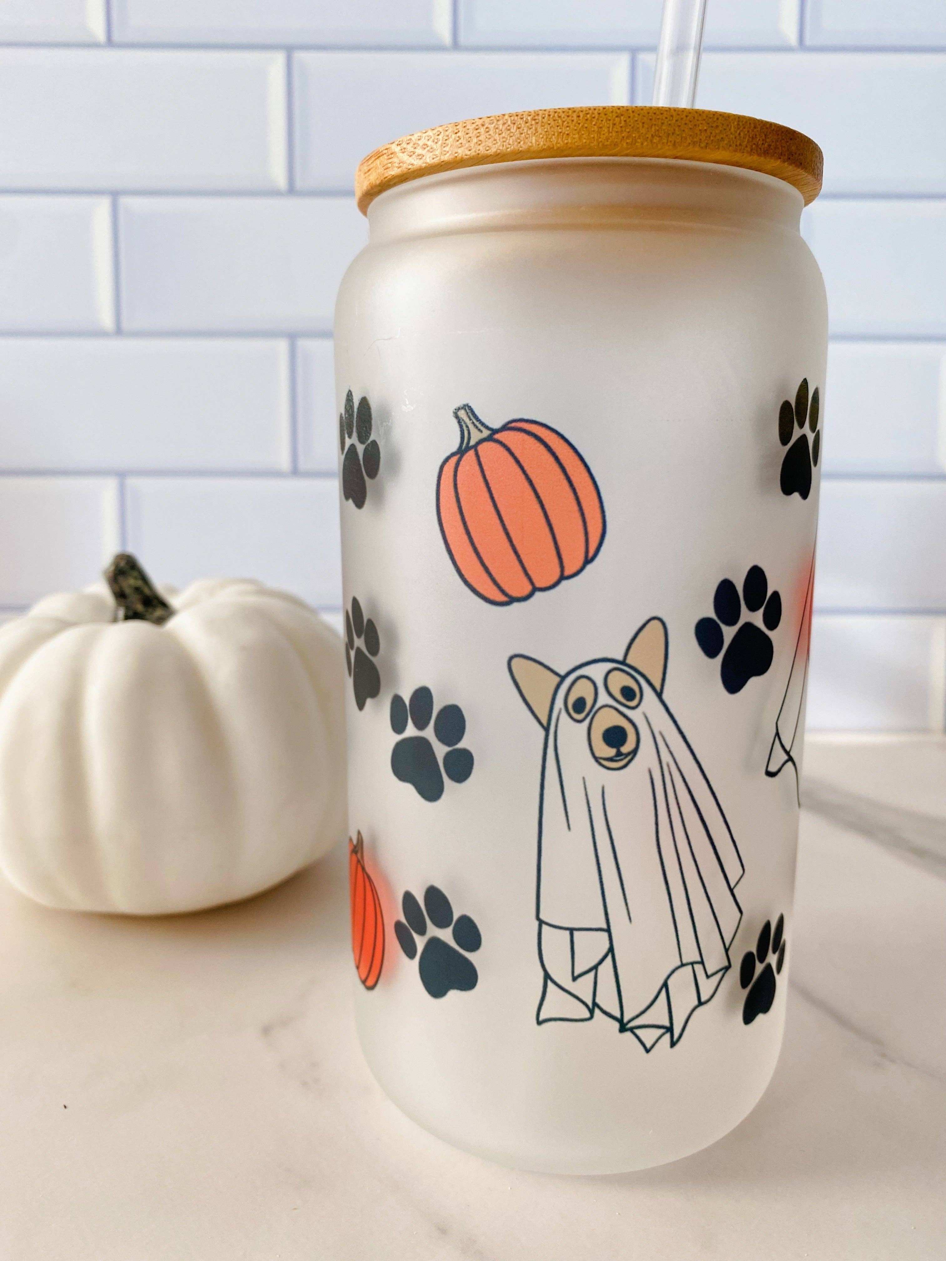 Spotted Dog Co. - Wholesale Drinking Glass/Cup - Halloween Ghost Dog Glass Can3