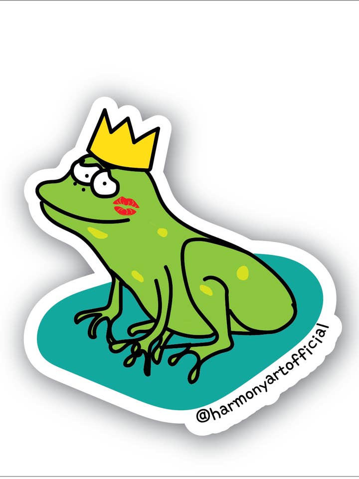 Prince Frog Sticker for wholesale by Harmony Art Shop