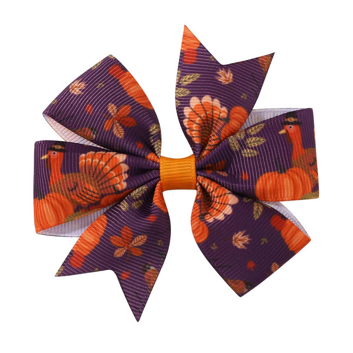 ACCITY - Wholesale Hair Clip - Kids - Thanksgiving Turkey Pumpkin Tail Hair Clip_CWAHA66816
