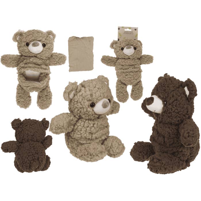 Plush bear with heat pack, for wholesale by Out of the blue KG