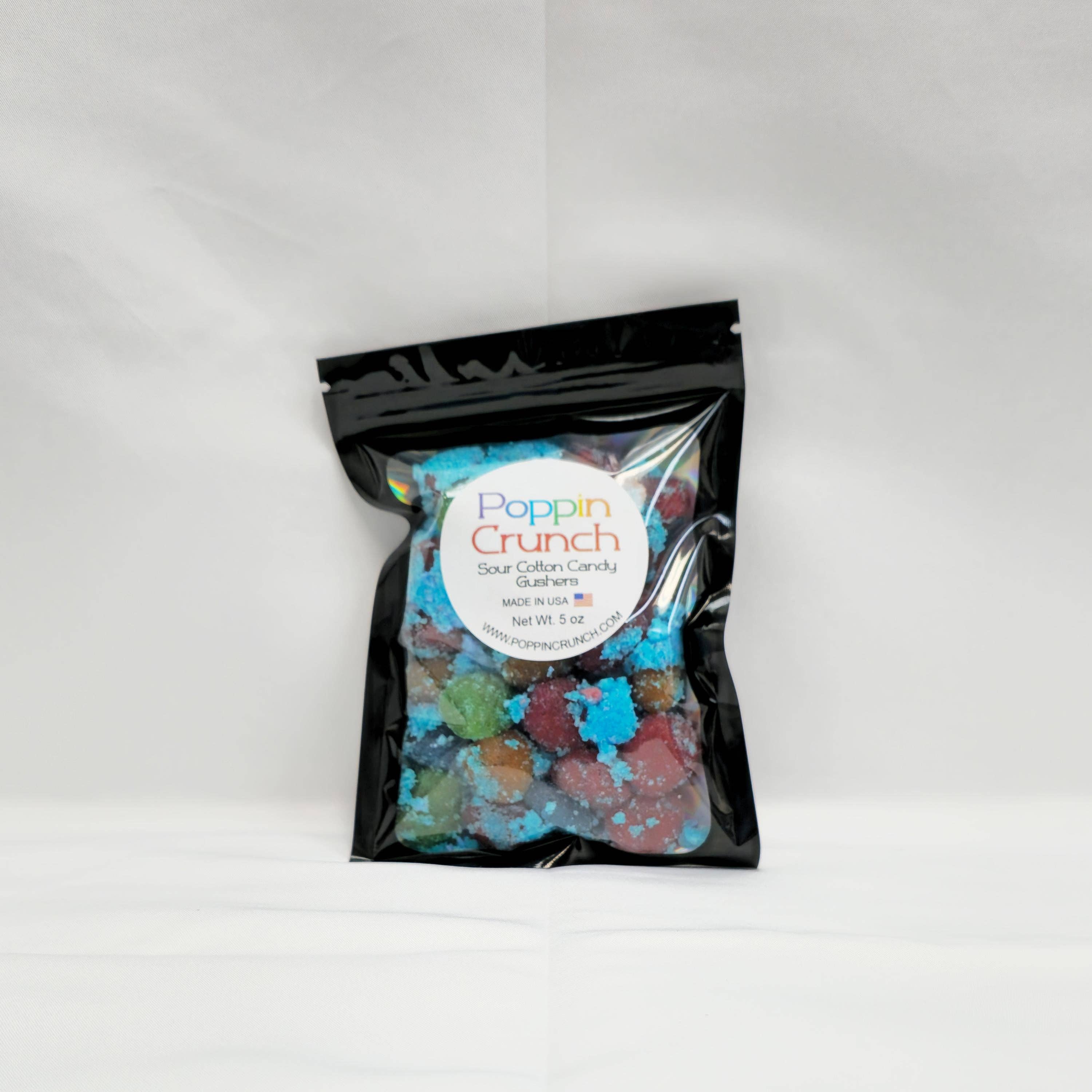Poppin Crunch - Wholesale Gummy - Poppin Crunch Cotton Candy Gushers Candy Snacks 1 - 2 LBS - Choice of Sweet or Sour Bonbon Candies Corn Sugar1