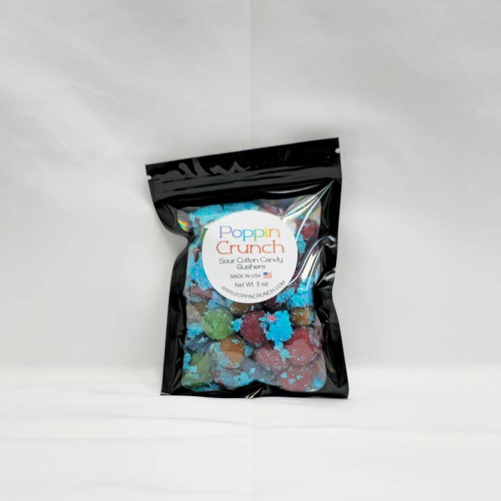 Poppin Crunch - Wholesale Gummy - Poppin Crunch Cotton Candy Gushers Candy Snacks 1 - 2 LBS - Choice of Sweet or Sour Bonbon Candies Corn Sugar1