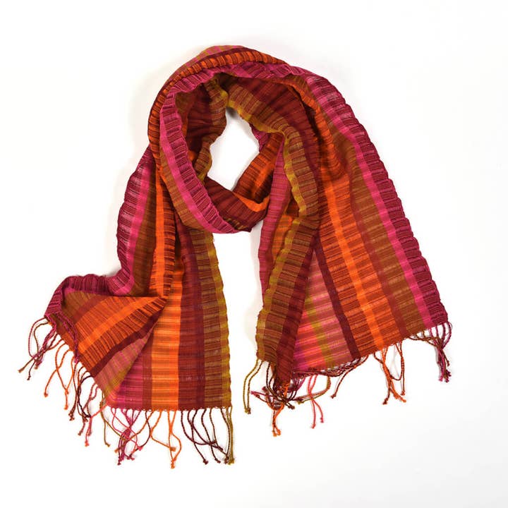 Mayamam Weavers - Venta al por mayor Bufanda - Mujer - Bufanda tejida a mano con flecos tradicionales7