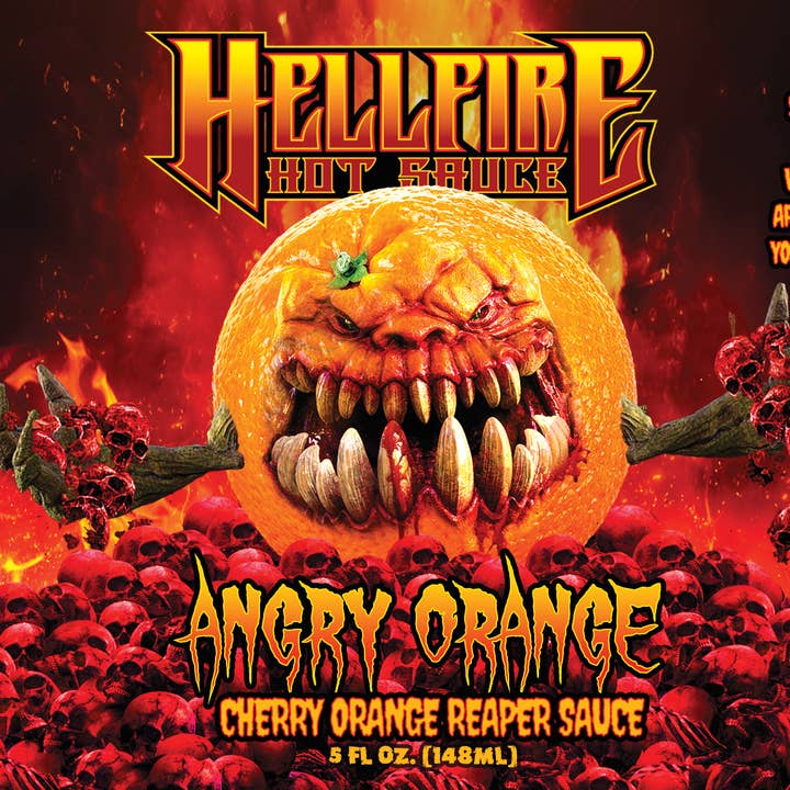 Hellfire Hot Sauce Inc - Vendita all'ingrosso Salse piccanti - Nuovo! Salsa piccante Hellfire Salsa piccante all'arancia arrabbiata