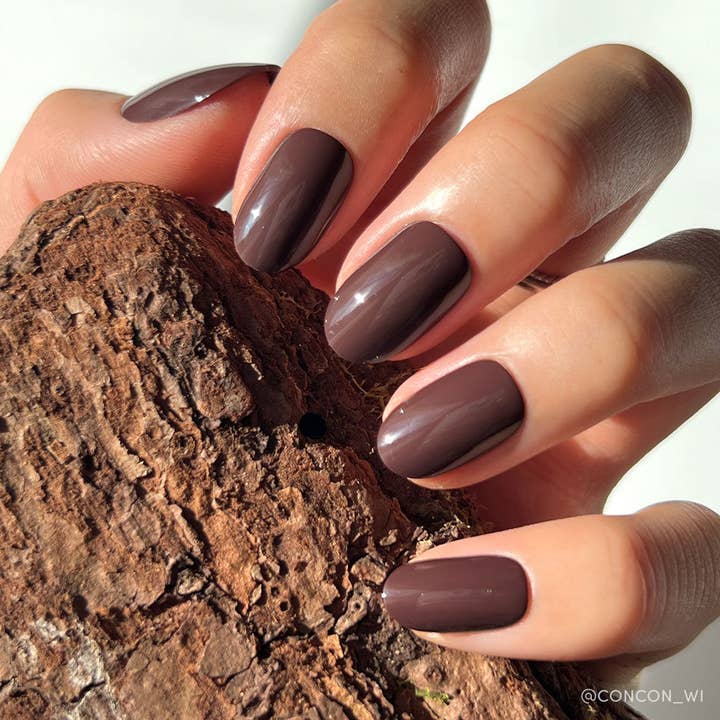 Glamnetic - Wholesale Press-On/Fake Nails - Bark Brown Press-On Nails | Fall Solids | Short Round