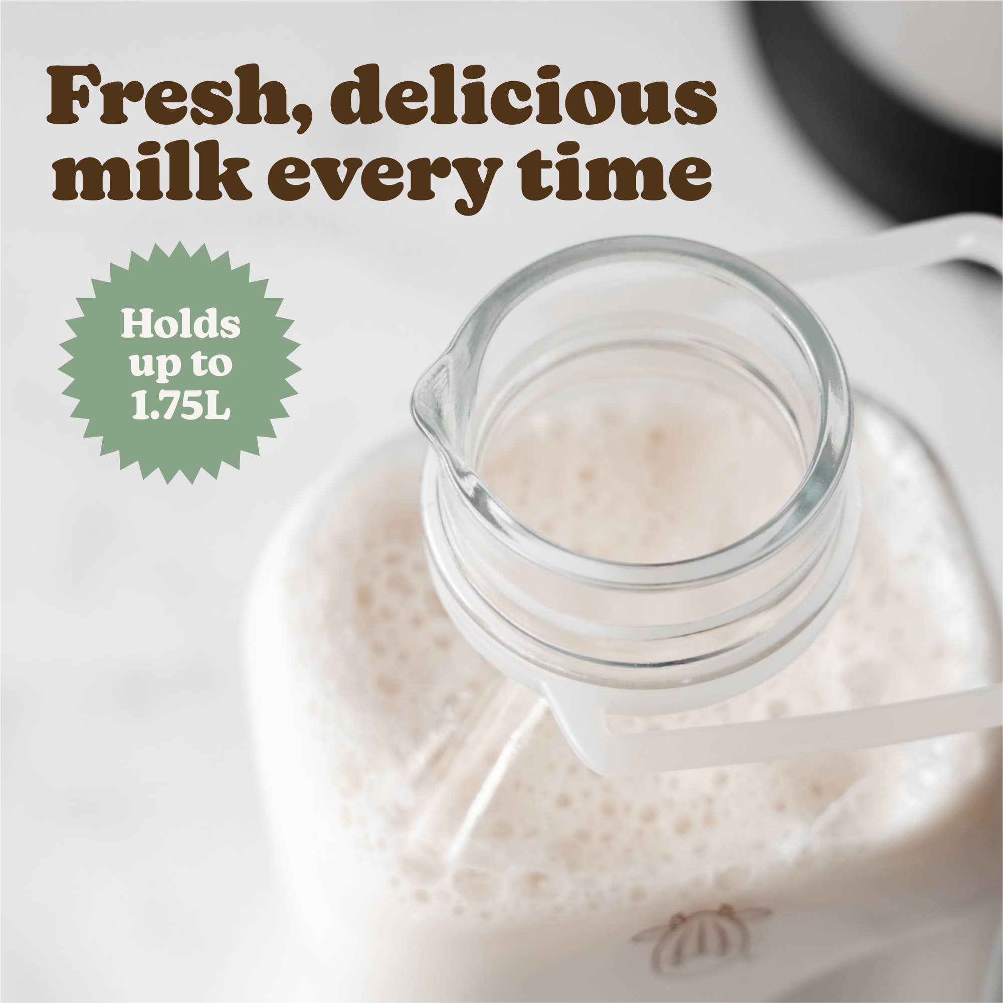 Almond Cow - Vendita all'ingrosso Brocche - Caraffa in vetro Almond Cow con coperchio in bambù, 60 fl oz2