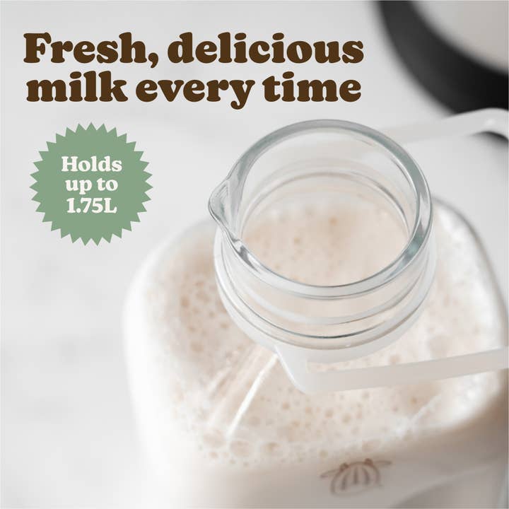 Almond Cow - Wholesale Jug - Almond Cow Glass Jug with Bamboo Lid, 60 fl oz2