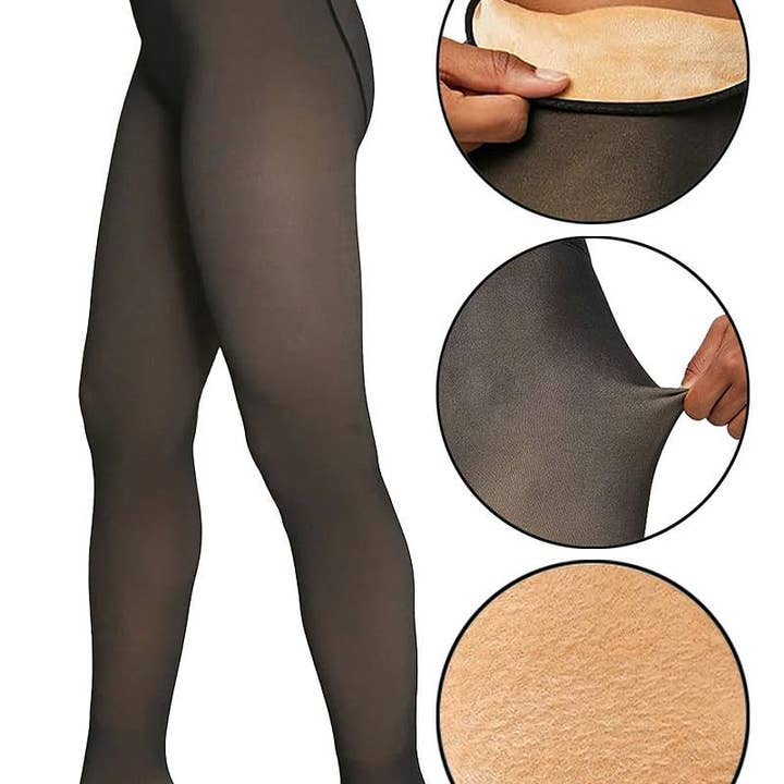 Women's Fake Sheer Fleece Lined Pantyhose Tights for wholesale by Prestige Boutique