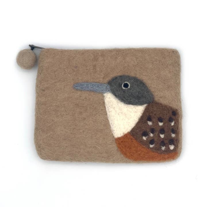 Canyon Wren Felt Coin Purse for wholesale by Women of the Cloud Forest