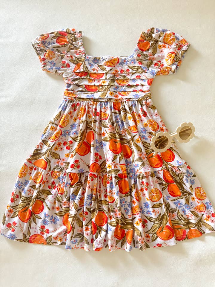 Amelie Dress - Orange Blossoms for wholesale by Little Grey