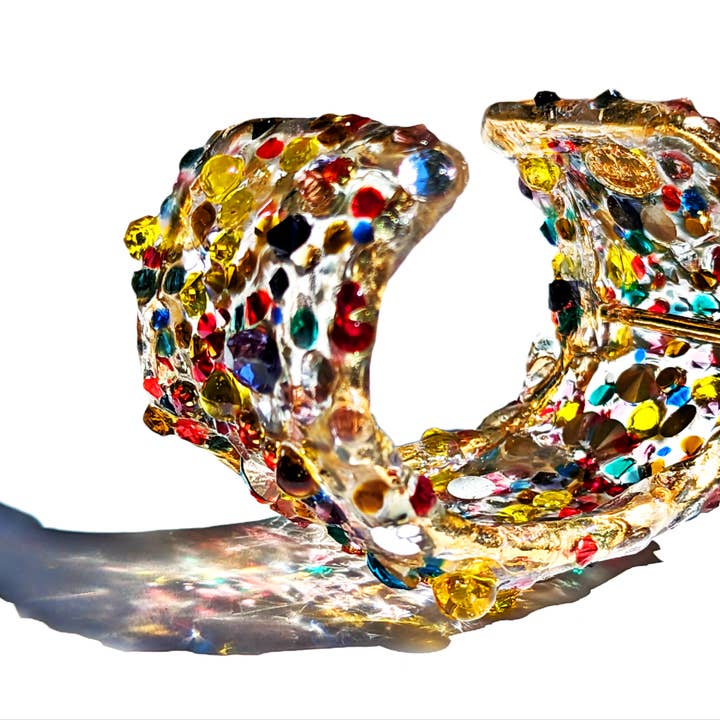 Gay Isber Designs - Wholesale Cuff Bracelet - Confetti Multi Color Cuff Bracelet Vintage Swarovski Faceted Stones Handmade Sustainable USA Sugar Gay Isber7