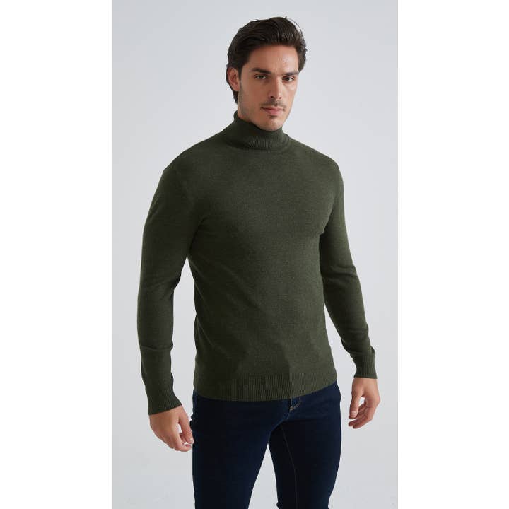 Jersey de cuello alto "CASHMERE TOUCH" - Caqui para venta al por mayor de Yves Enzo