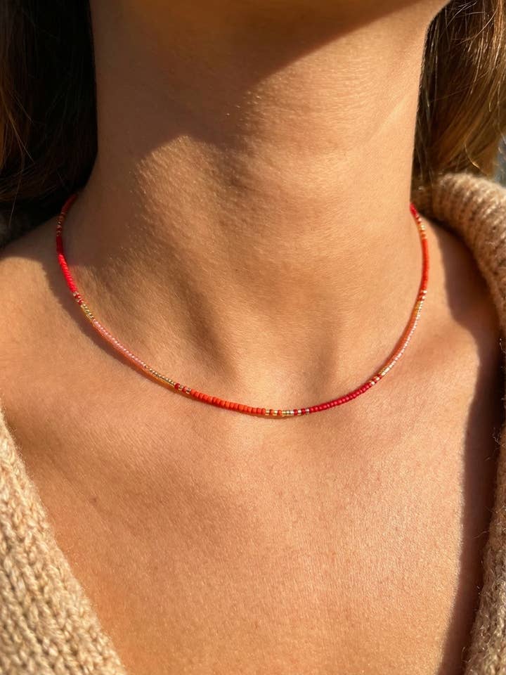 Pärlhalsband, halsband i rostfritt stål, choker C054 för wholesale av Atelline