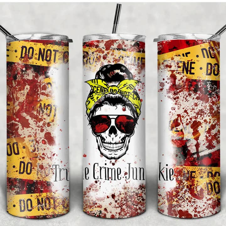 Crime Junkie Tumbler por atacado de Striped Coffin Customs