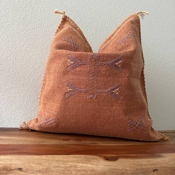 Handmade Moroccan cactus silk pillow covers, 20x20 inch for wholesale by Delmar Decor