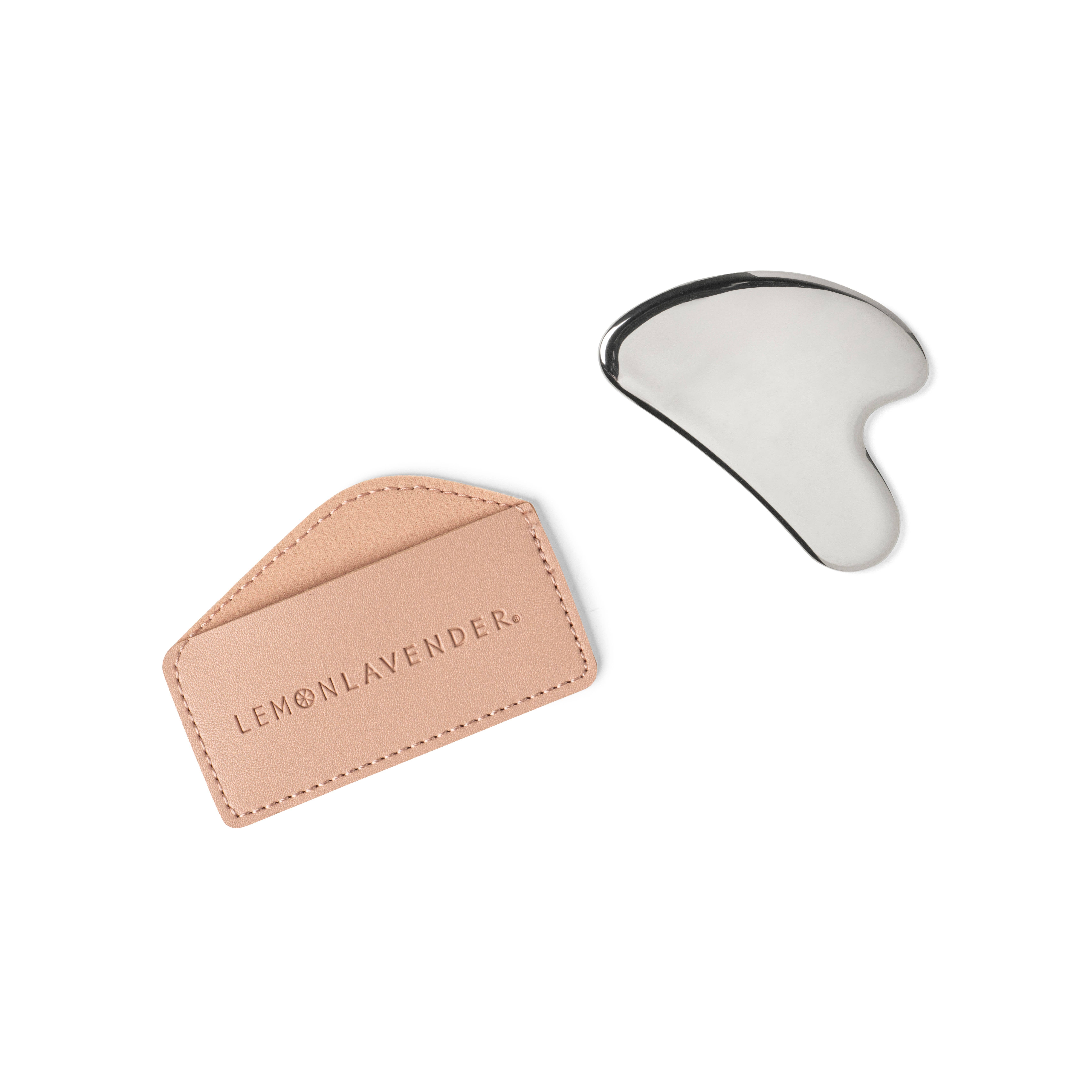 DM Merchandising – Engroshandel Gua Sha – Lemon Lavender Oh My Guash gua sha i rustfrit stål6
