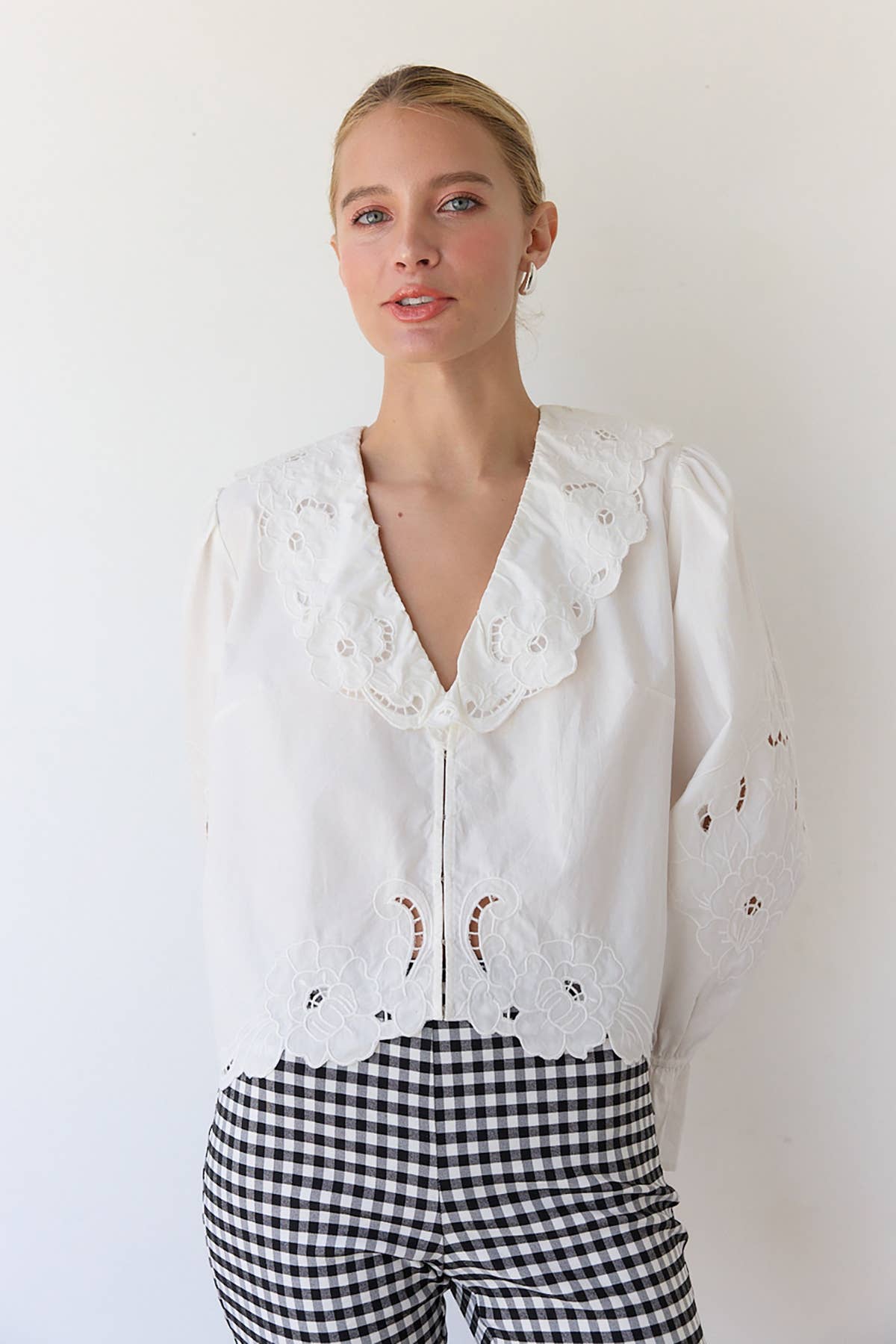 RAISONNEL - Vente Chemisier – femme - Blouse à volants brodée - RT103912