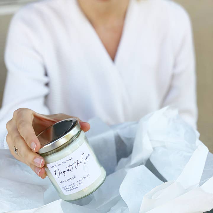 Scented Designs Candle Co - Wholesale Jar/Filled Candle - Day at the Spa Soy Candle - 7oz Signature Jar4