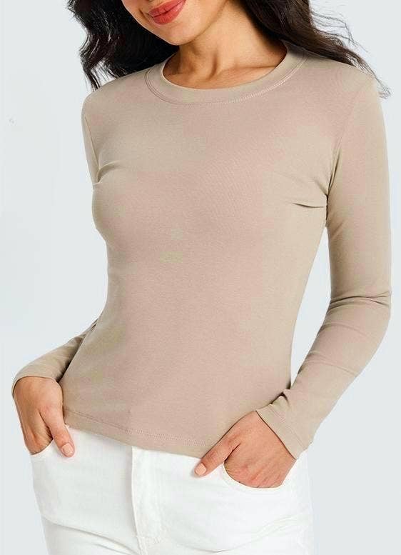 Rosa Clothing - Wholesale T-Shirt - Women's - Slim basic long-sleeved cotton rib T-shirt top8