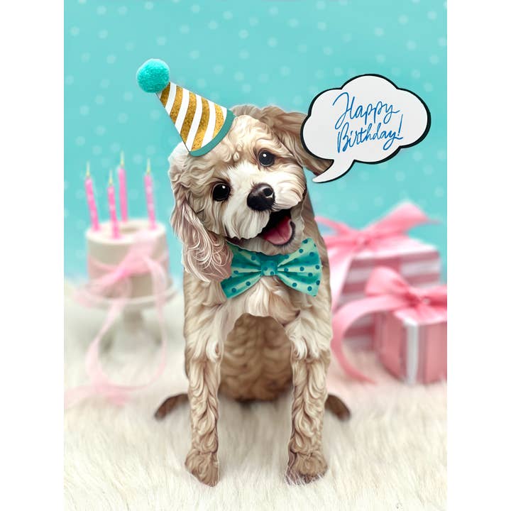FreshCut Paper LLC - Wholesale Everyday Greeting Card - Poodle (6 Pop-up Greeting Cards)