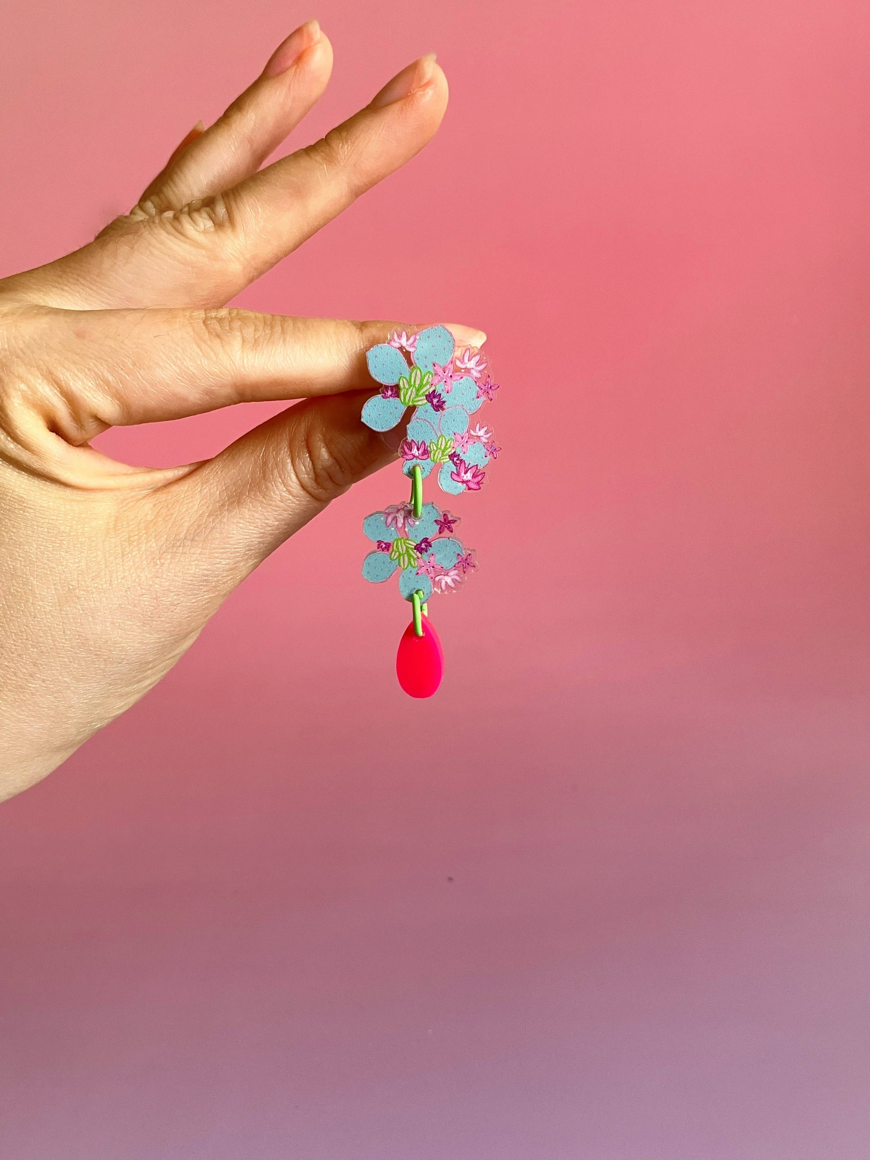 Westmount Art UK – wholesale Dangle earrings – Botanical wearables- Sedum Rose Carpet