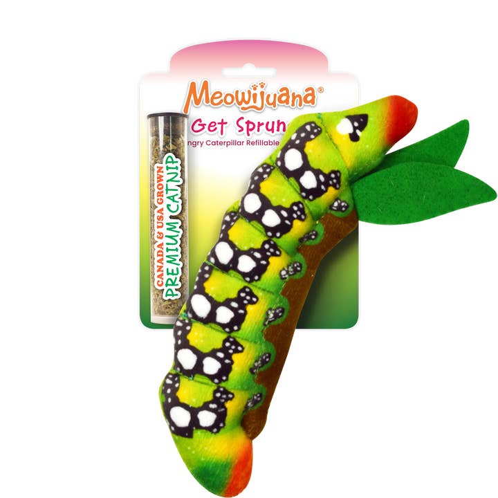 Get Sprung Caterpillar Refillable Cat Toy for wholesale by SmarterPaw | Meowijuana & Doggijuana