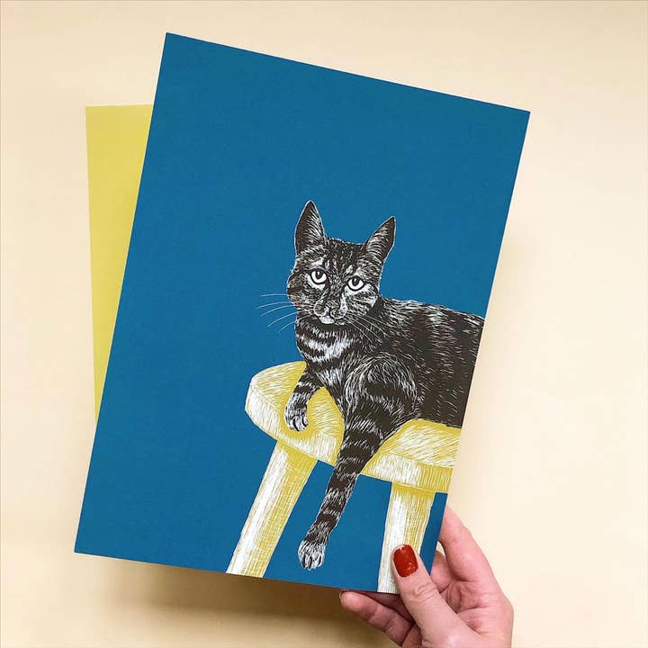 Affiche Chat A4, illustration animale pour la vente par Katja Rub