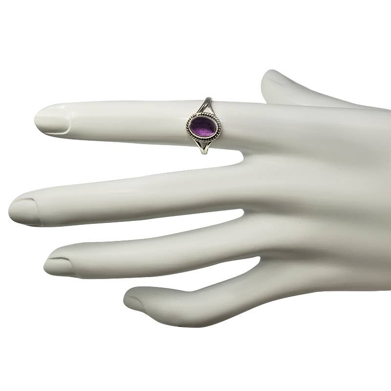 Amberman - Wholesale Single Stone/Solitaire Ring - Amethyst Stone Sterling Silver Ring1