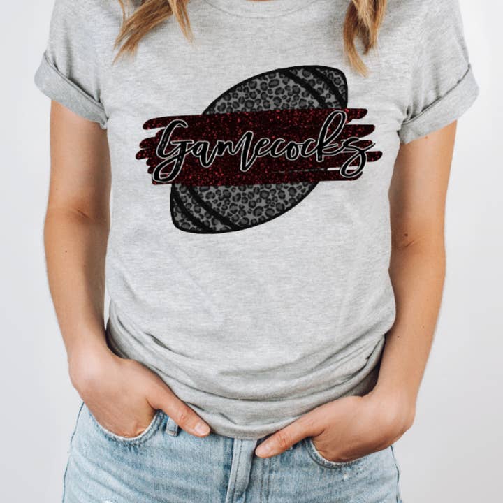 Camiseta Gamecocks Football Leopard Glitter con gráfico Carolina para venta al por mayor de BB Subs and Screens