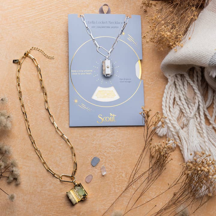 Scout Curated Wears - Wholesale Pendant/Charm Necklace - Stella Locket Necklace - Love/Rose Quartz/Gold4