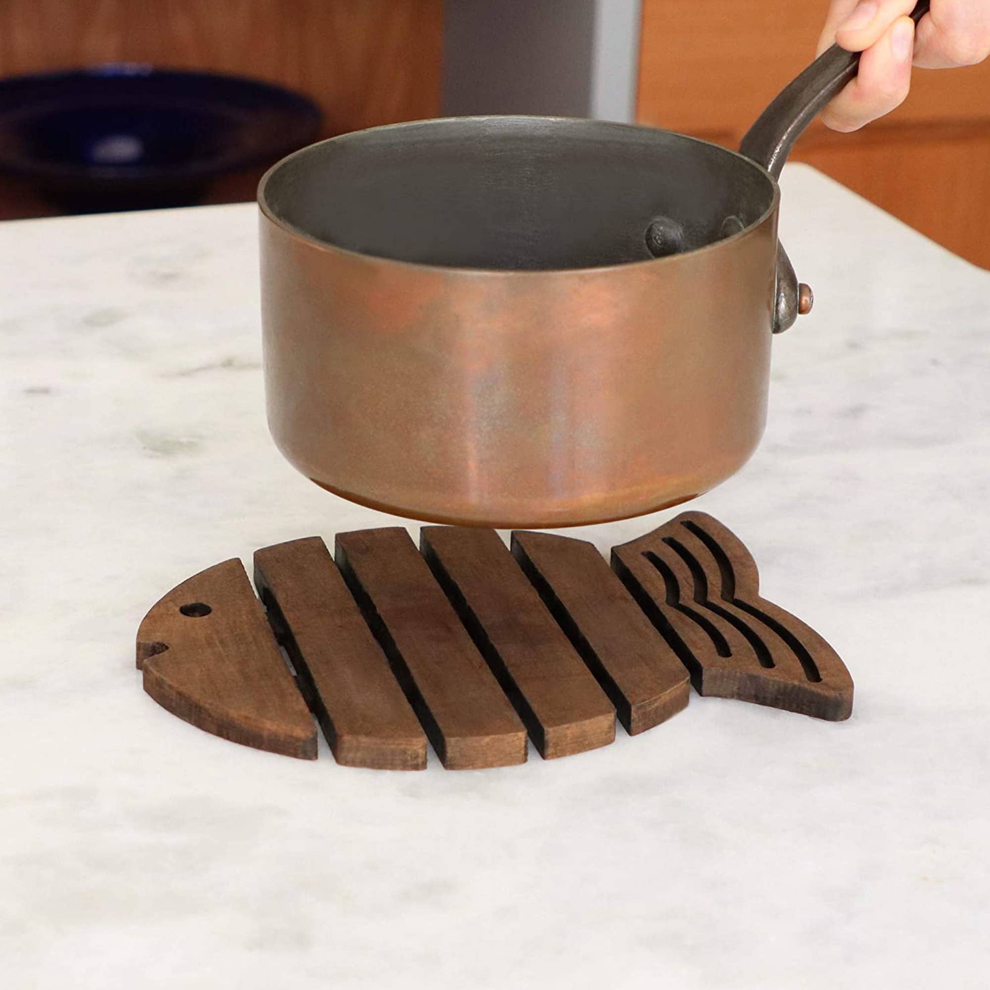 Joy Kitchen - Vendita all'ingrosso Taglieri - Sottopentola in legno a forma di pesce | Proteggi piano di lavoro2