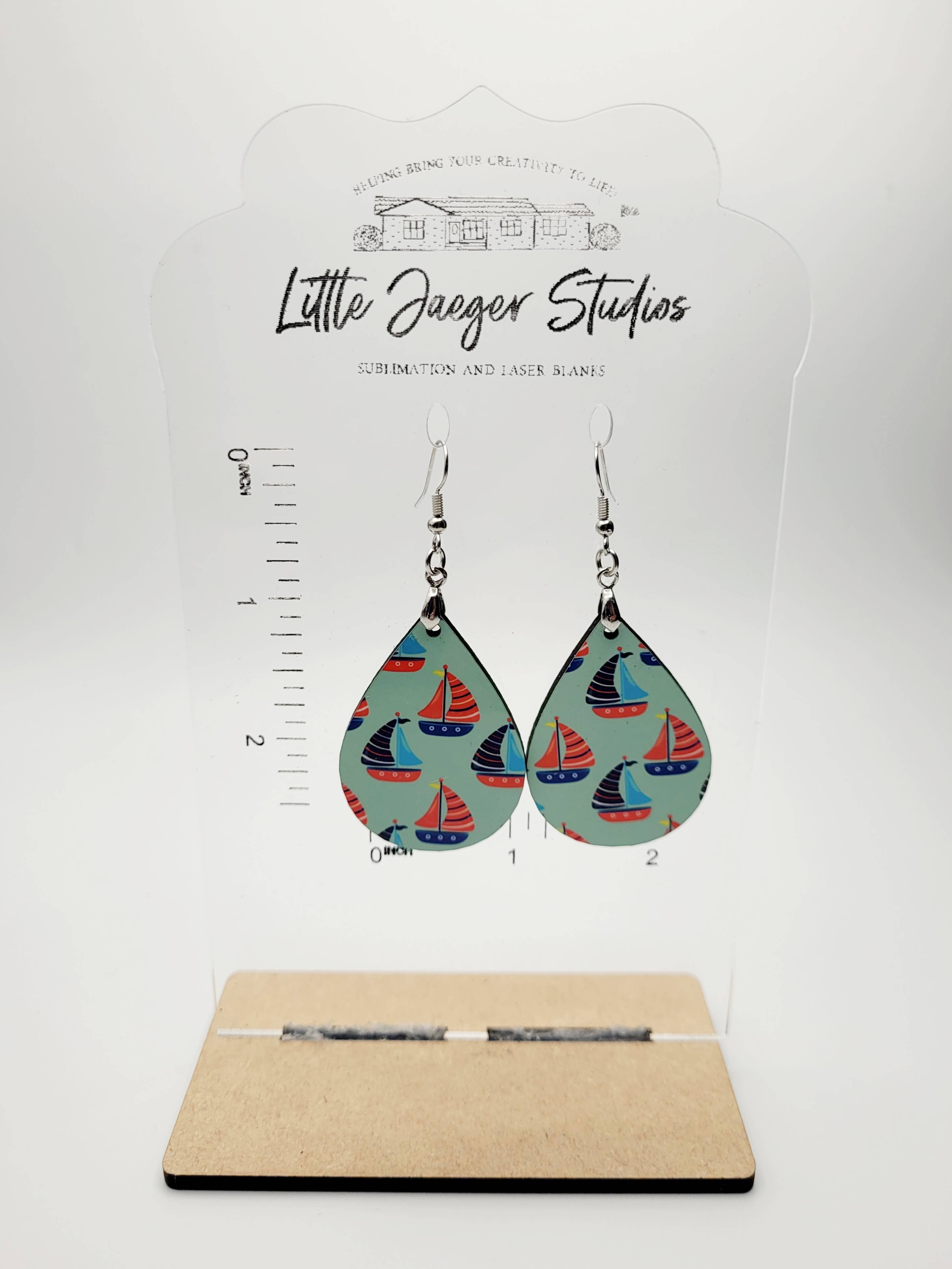 Little Jaeger Studios - Wholesale Dangle Earrings - Nautical Sail Boat Summer Teardrop Handmade Earrings2