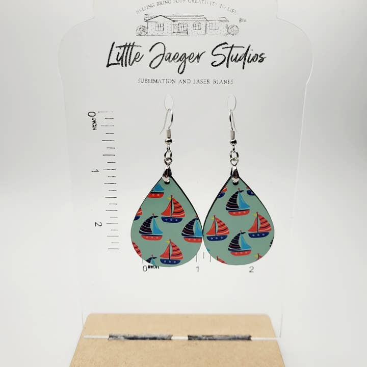 Little Jaeger Studios - Wholesale Dangle Earrings - Nautical Sail Boat Summer Teardrop Handmade Earrings2