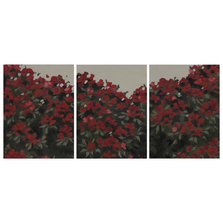 Red Garden Triptych | Art Prints (Set of 3) for wholesale by Kristen Kellar Studio
