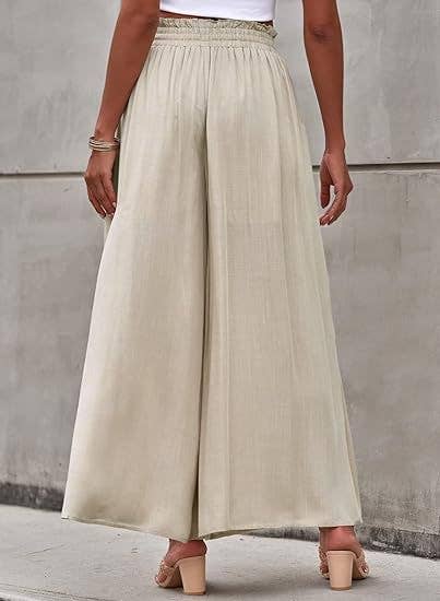 Lily Clothing - Wholesale Pants - Women's - High waist comfort cotton hemp wide leg culottes4