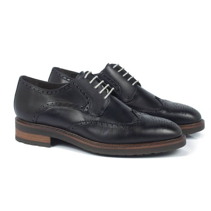 BESTMAN-BLACK black leather derby for wholesale by Men's Heritage