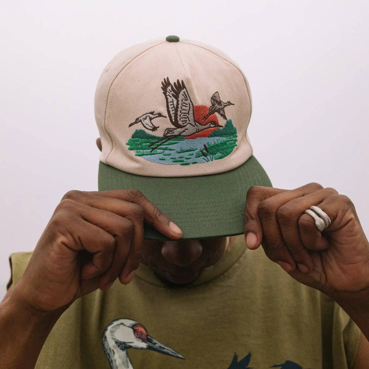 Ivory Sandhill Crane Hat for wholesale on Faire1