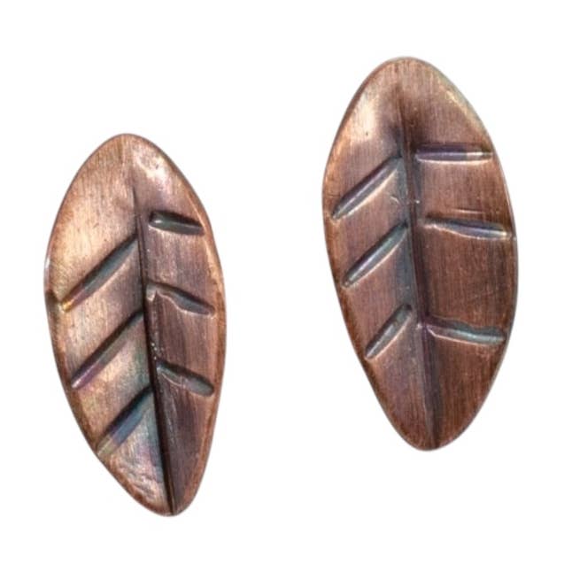 Copper Leaf Stud Earrings for wholesale by Sincerely Sarah