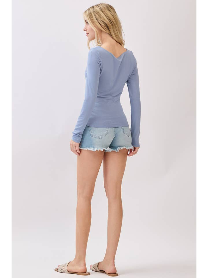 Final Touch - Wholesale Knit Top - Women's - Double Layered Square Neck Basic Top - T1710933