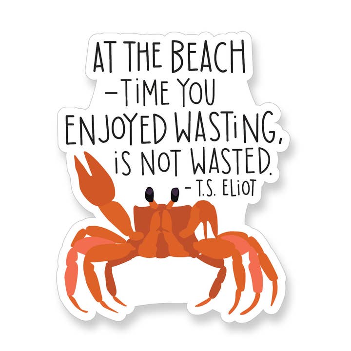 T.S. Eliot At the Beach Vinyl Sticker for wholesale by Apartment 2 Cards