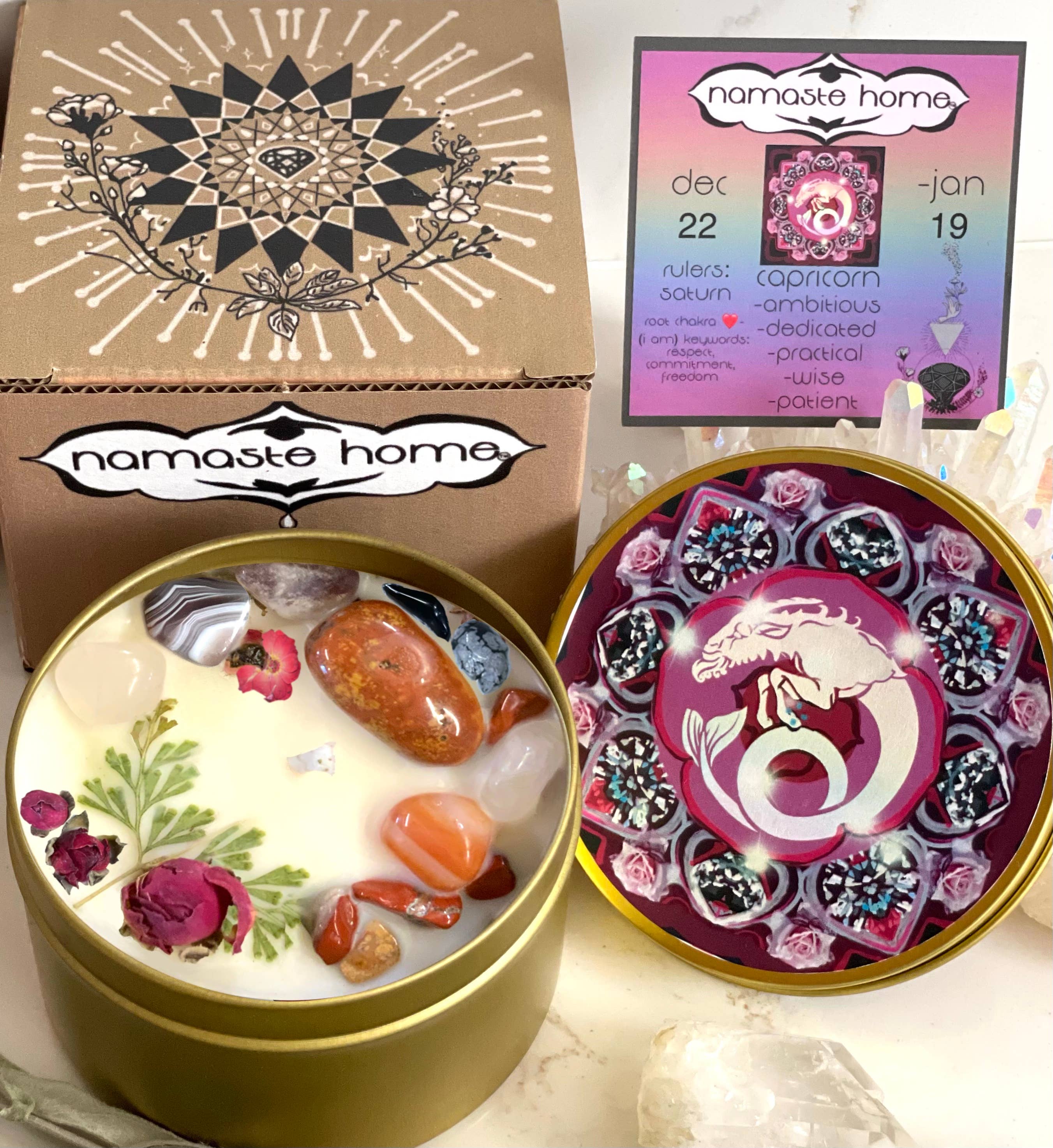 Namaste Home - Wholesale Travel Candles - 12 Pack of Zodiac Candles, 1 of Each Sign, Crystal Candles12