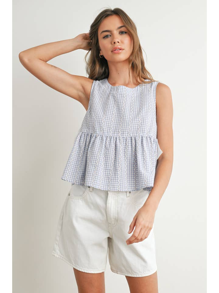 BUTTERMELON - Wholesale Blouse - Women's - Sky Meadow Peplum Top - BMT77503