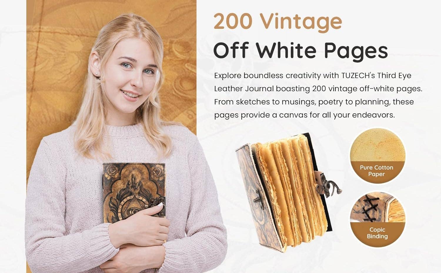 Tuzech Leather – wholesale Journal och dagbok – TUZECH läderklätt anteckningsbok med grimoirestil och ojämna kanter för män och kvinnor29