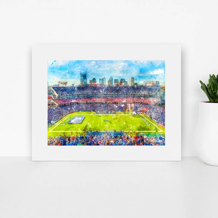 Junior Art Prints, Nashville TN, Game Day, 14" x 11" for wholesale by G.O.A.T House of Creative