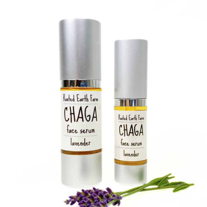 Sérum visage Chaga - 2 options de parfum pour la vente par Rooted Earth Farm + Apothecary
