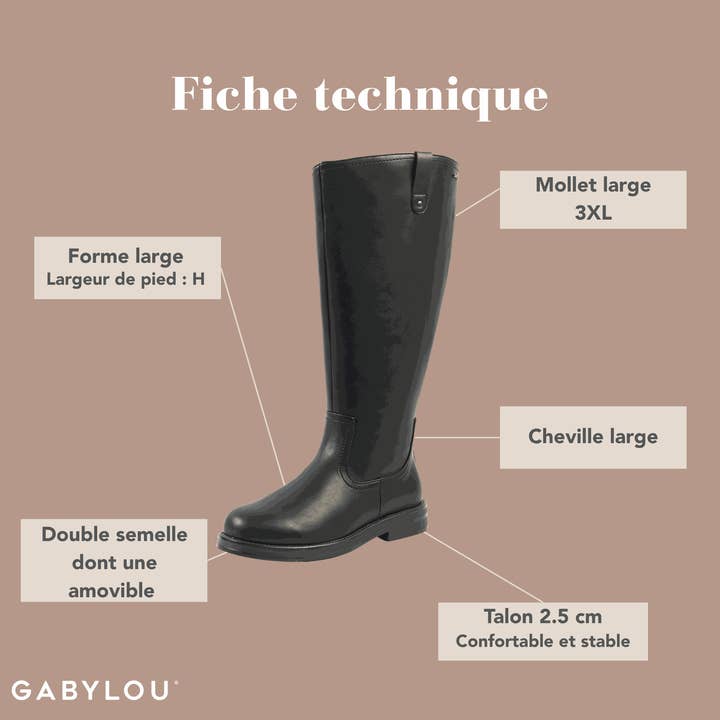 Gabylou - Wholesale Boots - Women's - 3XL Boots for Wide Calves - Model Lise24