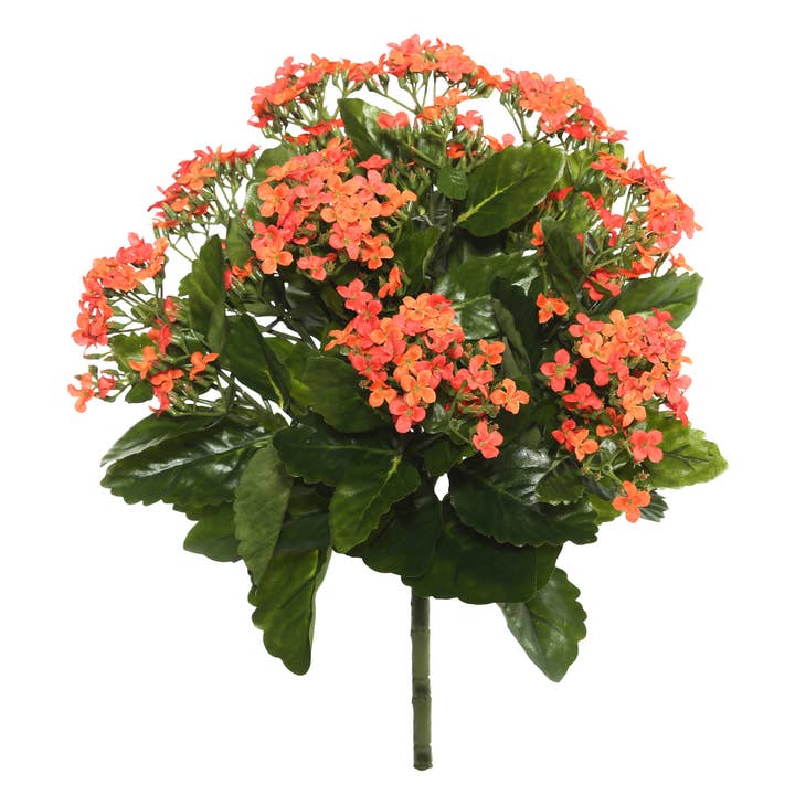 Vickerman 15" Artificial Orange Kalanchoe Bush. for wholesale by Vickerman