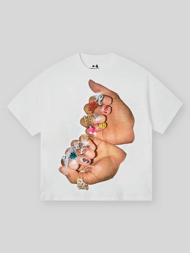 Finger Graffiti Diamantring Printet T-shirt for engroshandel hos NOISSEY